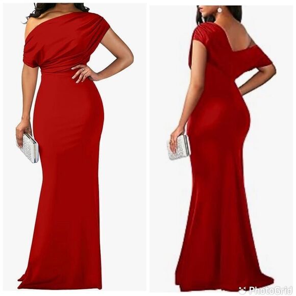 Elegant Sleeveless Off Shoulder Bodycon Long Formal Party Evening Dress … - Picture 1 of 14